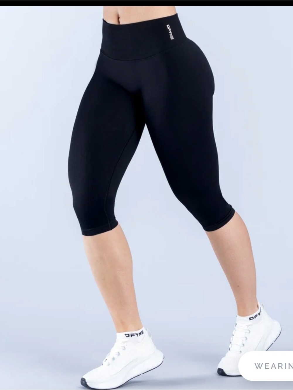DFYNE Black High-Rise Capri Leggings